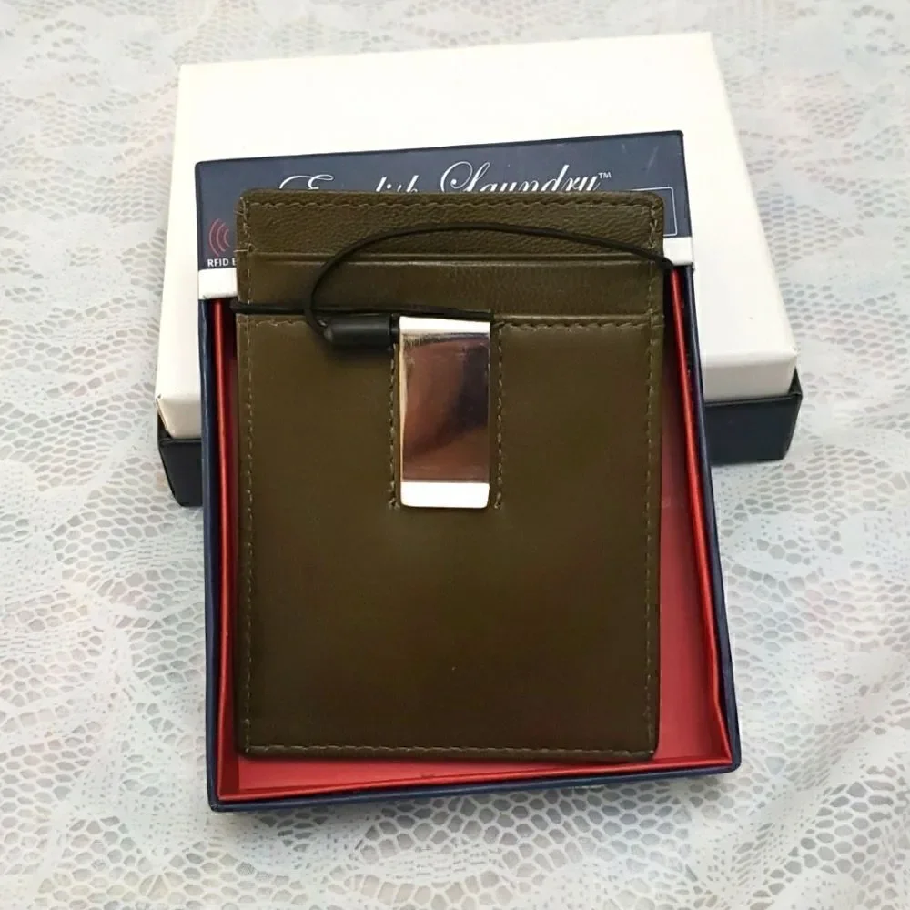 English Laundry Card Case  with Money Clip New